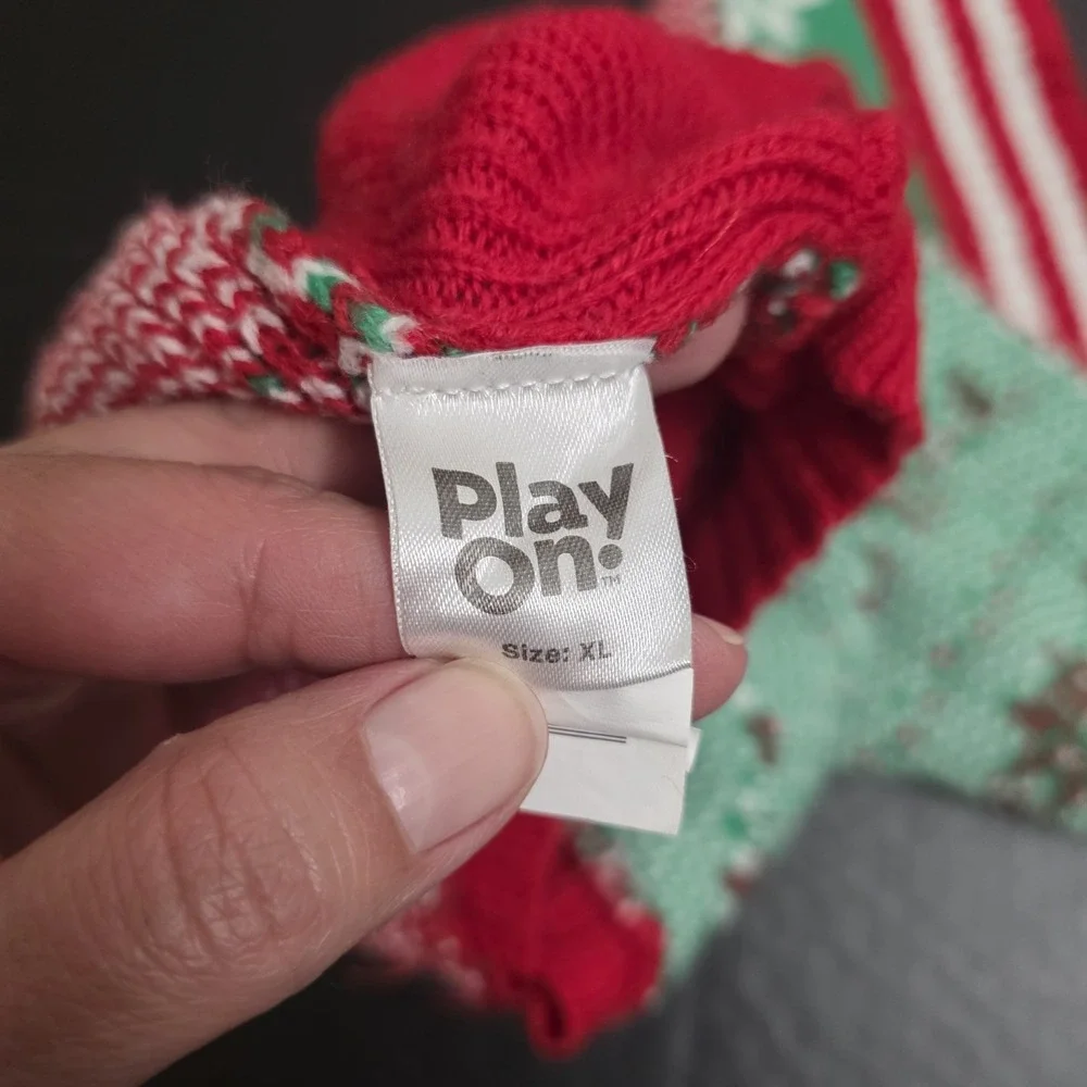 Play On Naughty Nice‎ XL Knit Dog Ugly Christmas Sweater